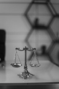 a grayscale of a balance scale